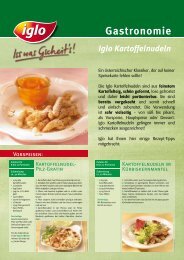 Infoblatt Schupfnudeln - bei Iglo Gastronomie!