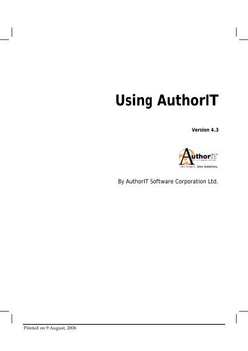 Using AuthorIT Version 4.3 - instructional media + magic