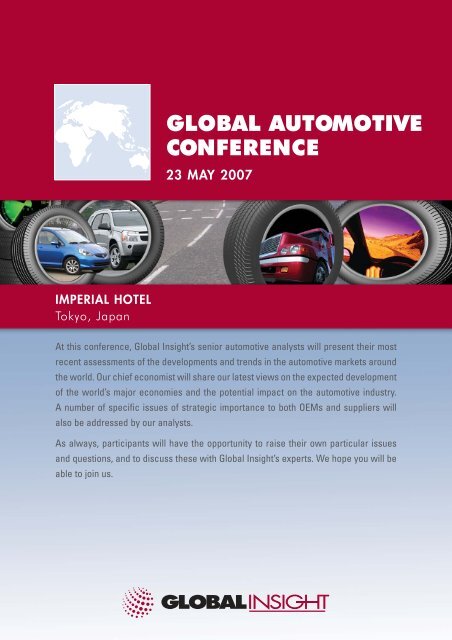 GLOBAL AUTOMOTIVE CONFERENCE - IHS Global Insight