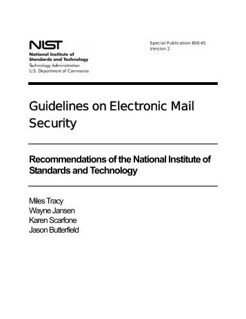 NIST 800-45 Version 2 Guidelines on Electronic Mail Security