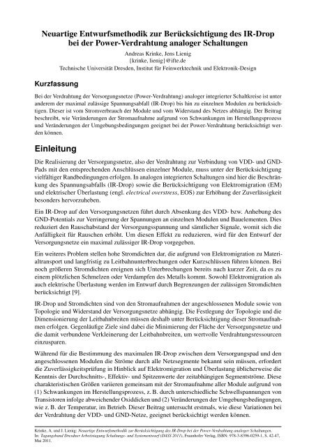 PDF - Institut für Feinwerktechnik und Elektronik-Design