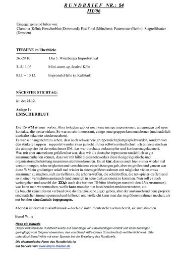 Rundbrief Nr. 54 Quartal 3/2006 (186 KB) - Impro-Theater.de