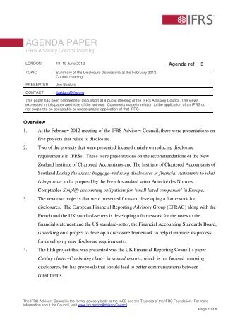 Agenda paper 3 - International Accounting Standards Board