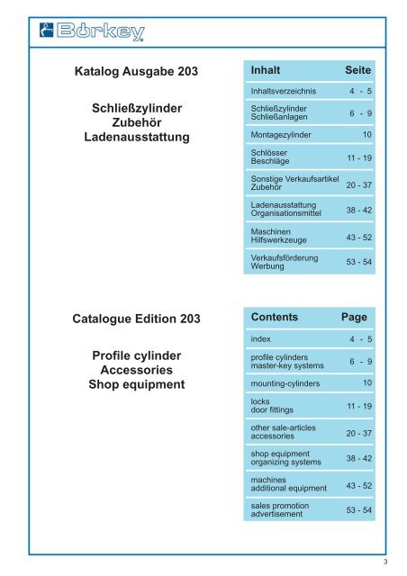 Katalog Ausgabe 203 Schließzylinder Zubehör Ladenausstattung ...