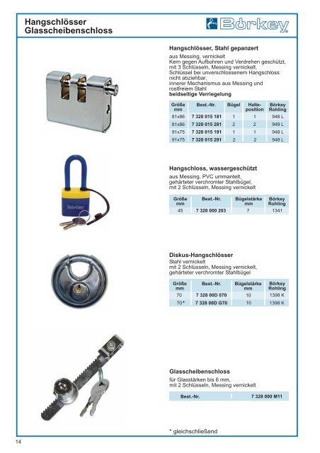 Katalog Ausgabe 203 Schließzylinder Zubehör Ladenausstattung ...