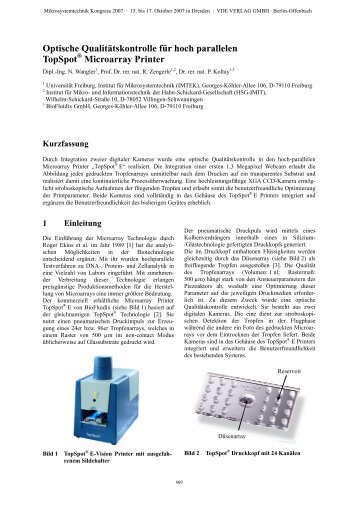 Microarray Printer - IMTEK