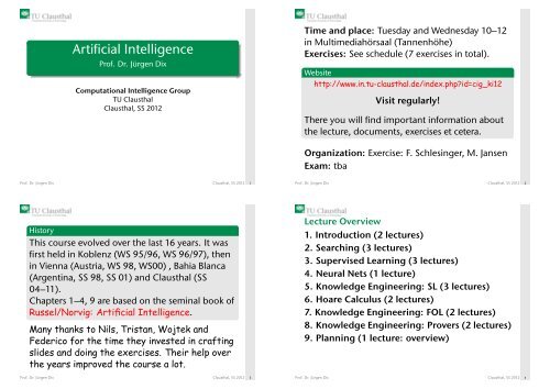 Artificial Intelligence Tu Clausthal