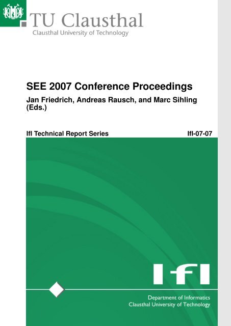 SEE 2007 Conference Proceedings - Institut für Informatik ...