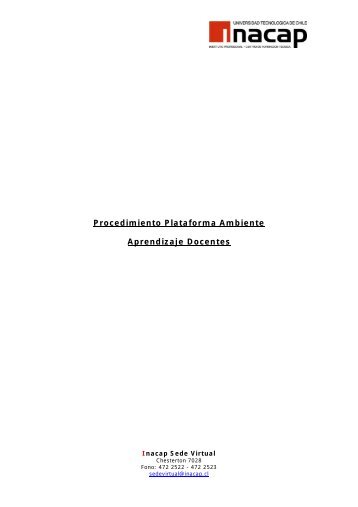 Uso y servicios de Ambiente Aprendizaje - Inacap