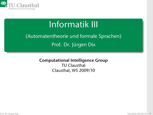 Informatik III (Automatentheorie und formale Sprachen)