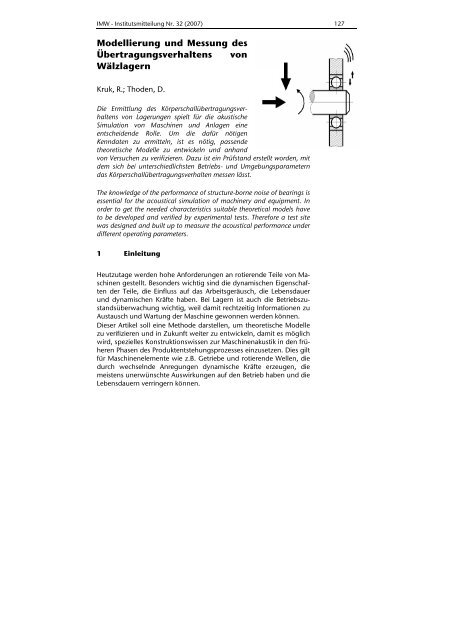 Modellierung und Messung des Ãbertragungsverhaltens von ...