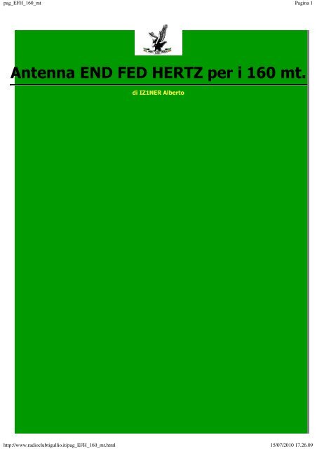 end feed 160m - IN3ECI