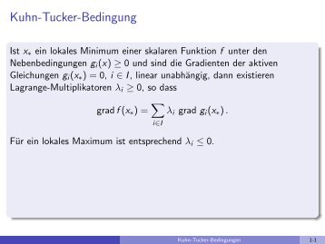 Kuhn-Tucker-Bedingung - imng