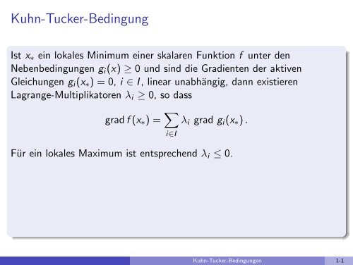 Kuhn-Tucker-Bedingung - imng