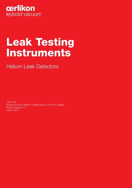 Leak Testing Instruments - Vacuum Products Canada Inc.