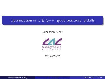 Optimization in C & C++: good practices, pitfalls