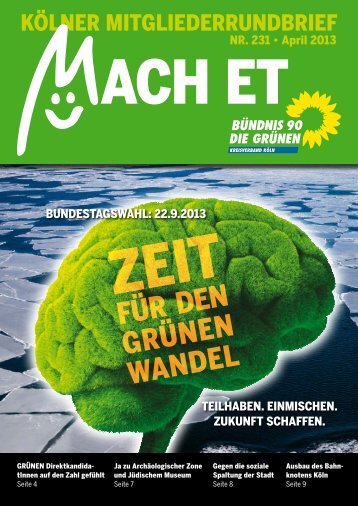 Das neue Mach Et ist da! - Bündnis 90/Die Grünen Kreisverband Köln