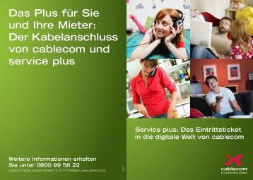 Der Kabelanschluss von cablecom und service plus - Immoinfo24