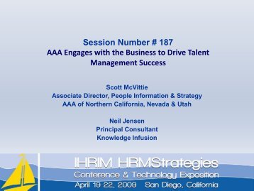 Session Number # 187 AAA Engages with the Business to ... - IHRIM