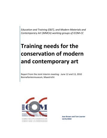 Training needs for the conservation of modern and ... - incca