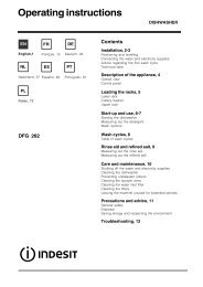 Operating Instructions Indesit