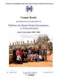 Compte rendu, année universitaire 2005-2006 - IE·EI