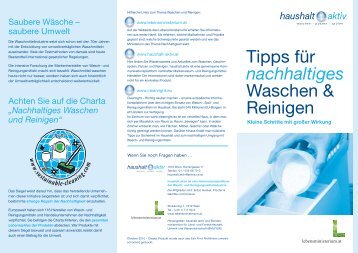 Tipps fÃ¼r nachhaltiges Waschen & Reinigen - haushalt.aktiv