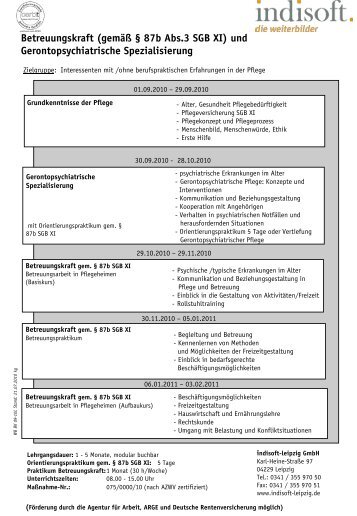 Betreuungskraft (gemÃ¤Ã Â§ 87b Abs.3 SGB XI) und ... - indisoft