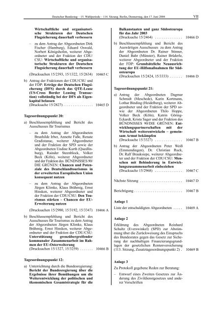 Stenografischer Bericht: 114. Sitzung - Deutscher Bundestag