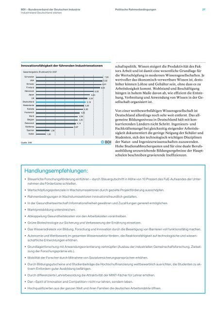 BroschÃ¼re Industrieland Deutschland stÃ¤rken - BDI