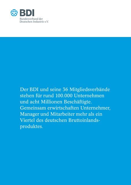 BroschÃ¼re Industrieland Deutschland stÃ¤rken - BDI