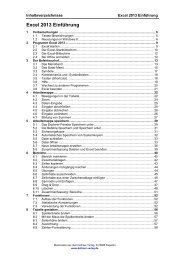Schulungsunterlagen, Skripte Office 2013 - Excel