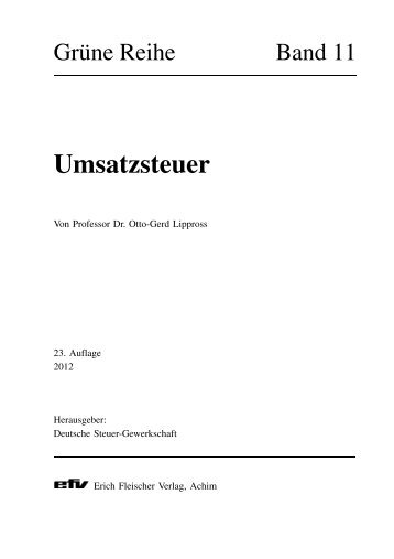 Umsatzsteuer - Erich Fleischer Verlag