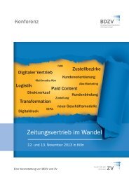 Zeitungsvertrieb im Wandel - ZV Zeitungs-Verlag Service GmbH