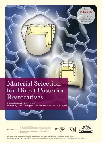 Material Selection for Direct Posterior Restoratives - IneedCE.com