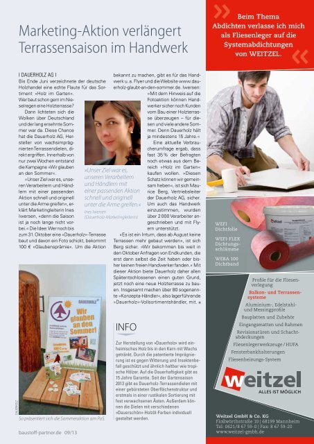 Das Fachmagazin für Handel und Handwerk September 2013