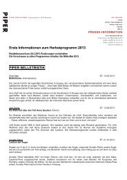 Erste Informationen zum Herbstprogramm 2013 - Piper Verlag