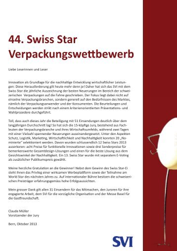 44. Swiss Star Verpackungswettbewerb - SVI