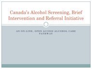 Canada's Alcohol Screening, Brief Intervention and ... - INEBRIA