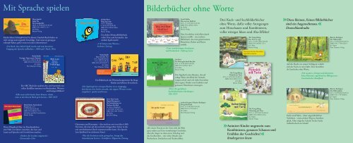 Bilderbücher ohne Worte Mit Sprache spielen - Moritz Verlag