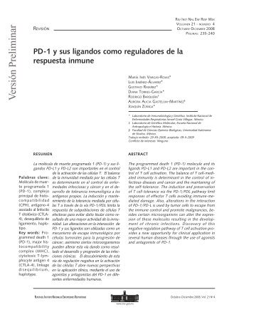 PD-1 y sus ligandos como reguladores de la respuesta inmune