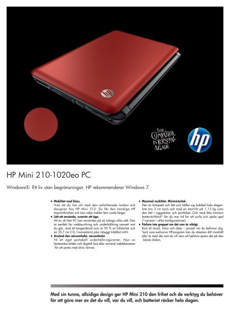 PSG Consumer 1C10 HP Notebook Datasheet - Inet.se