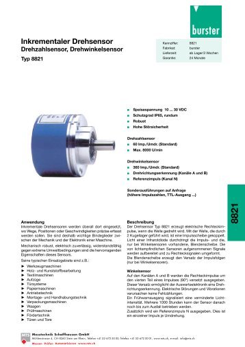 Komplettes Datenblatt Typ 8821_DE [PDF, 499 KB] - MTS ...