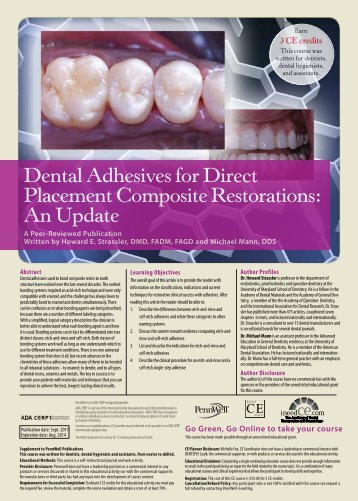 Dental Adhesives for Direct Placement Composite ... - IneedCE.com