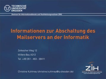 Informationen zur Abschaltung des Mailservers an der Informatik