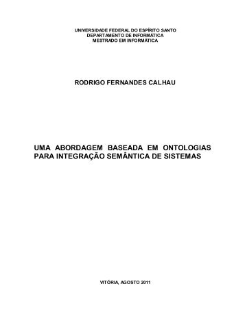 uma abordagem baseada em ontologias para integraÃ§Ã£o semÃ¢ntica ...