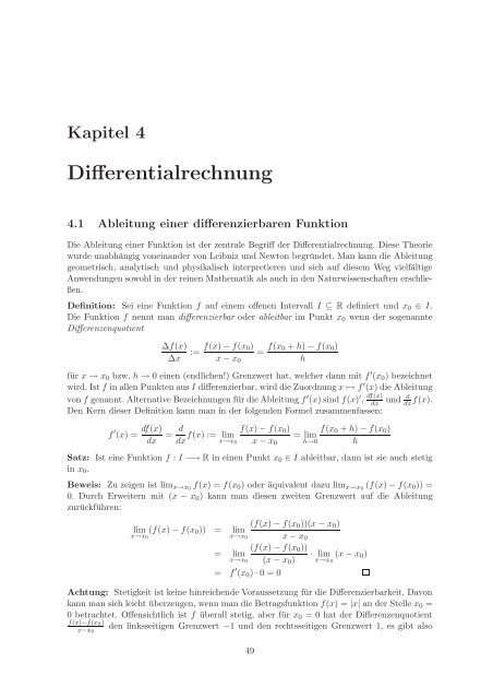 Differentialrechnung