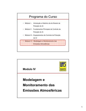 Modelagem e Monitoramento das EmissÃµes AtmosfÃ©ricas