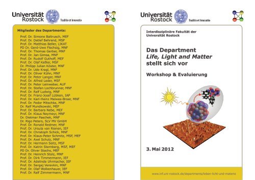 Das Department Life, Light and Matter stellt sich vor