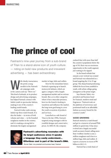 The prince of cool: Secure those skills to reap big rewards - Tata group